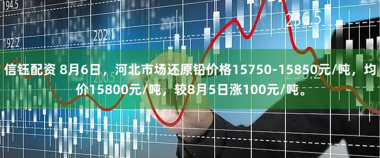 信钰配资 8月6日，河北市场还原铅价格15750-15850元/吨，均价15800元/吨，较8月5日涨100元/吨。